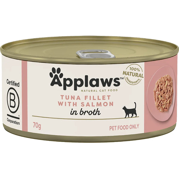 Applaws CAT Tuna Fillet with Salmon in Broth 70g