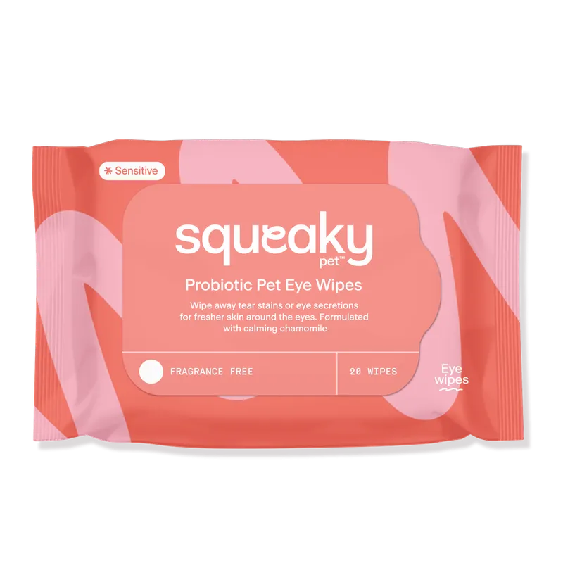 Squeaky Pet Probiotic Pet Eye Wipes Fragrance Free 20 Wipes