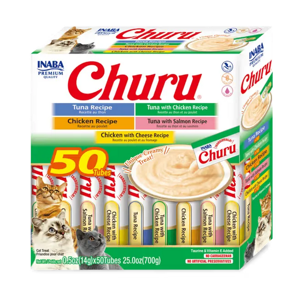 Inaba CAT Churu Puree Tuna Chicken Varieties 50pk