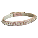 Pretty in Pink Pearl and Rhinestone Collar: PINK / 14