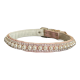 Pretty in Pink Pearl and Rhinestone Collar: PINK / 14