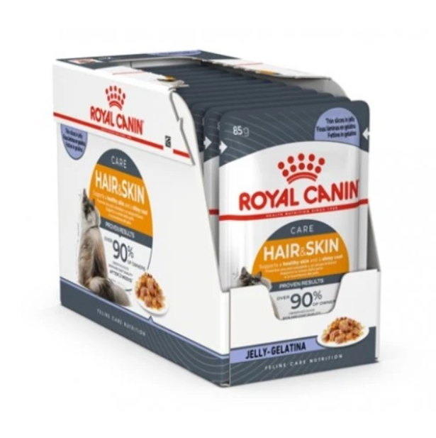 Royal Canin CAT Hair&Skin Jelly Wet 85g x 12pk