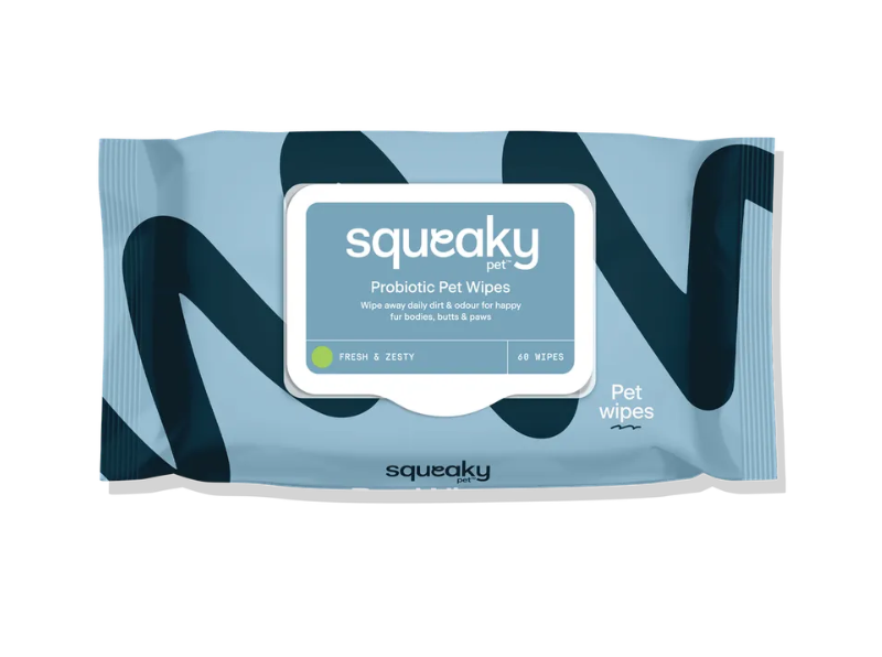 Squeaky Pet Probiotic Wipes Fresh & Zesty 60 Wipes