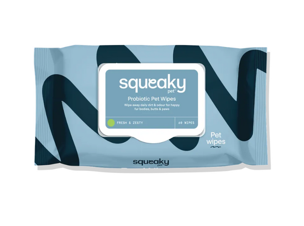 Squeaky Pet Probiotic Wipes Fresh & Zesty 60 Wipes