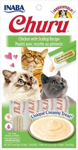 Inaba CAT Churu Puree Chicken w/ Scallop 56g 6pk