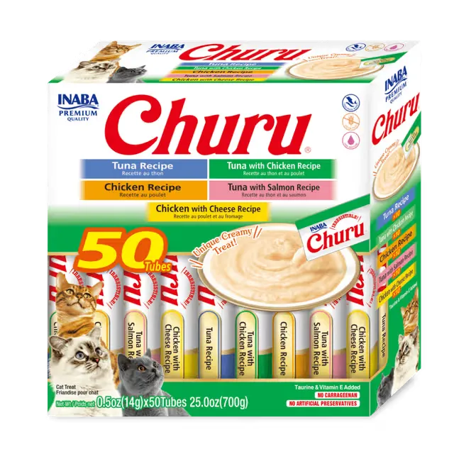 Inaba CAT Churu Puree Tuna Chicken Varieties 50pk
