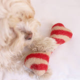 CANDY CANE HOLIDAY WOOLBONE Dog Toy: Large