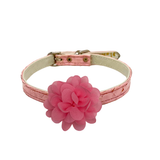 My Camellia Chiffon Flower Dog Collar: WHITE / 12"